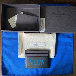 VALENTINO FLURO VLTN CARD HOLDER BLACK & BLUE